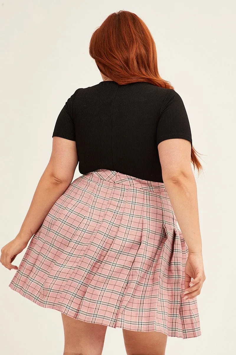 Check Pleated Skirt Mini Design innovation Simple Fashion