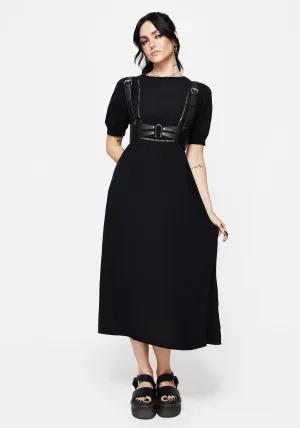 Wardrobe Staple Practical yet fashionable midi Blessing Puff Sleeve Tie Back Midi Dress