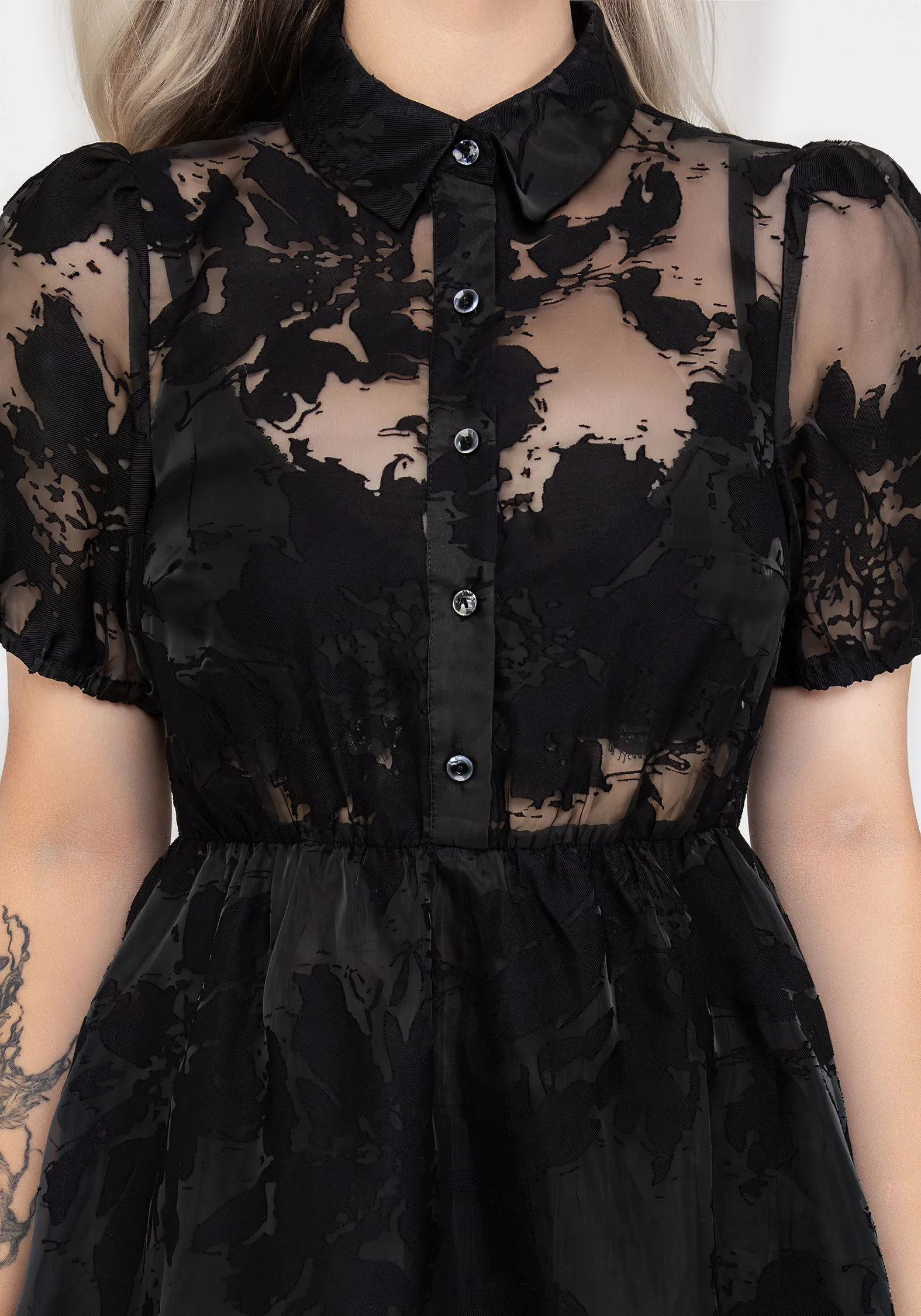 Wrinkle Resistant Spectre Layered Midi Shirt Dress