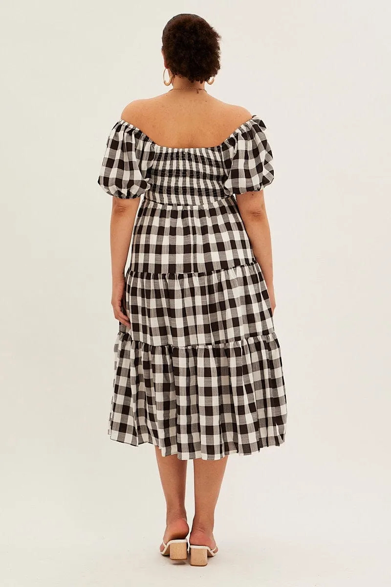 Stripe Midi Dress Short Sleeve Sweetheart Neck Cut Out Island Mood