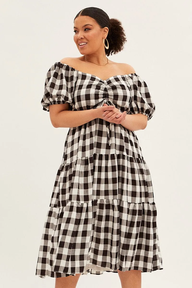Rock Bay Versatile midi for travel Stripe Midi Dress Short Sleeve Sweetheart Neck Cut Out