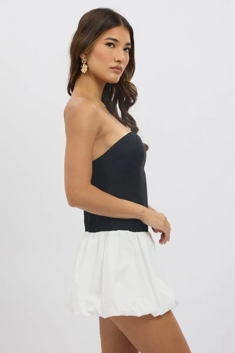 Black Bubble Dress Strapless Mini CoolingChannelFabric