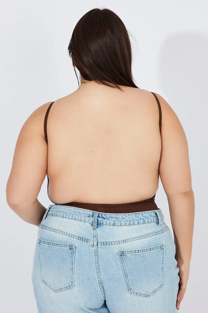 Free Shape Brown Seamless Backless Sculpting Bodysuit