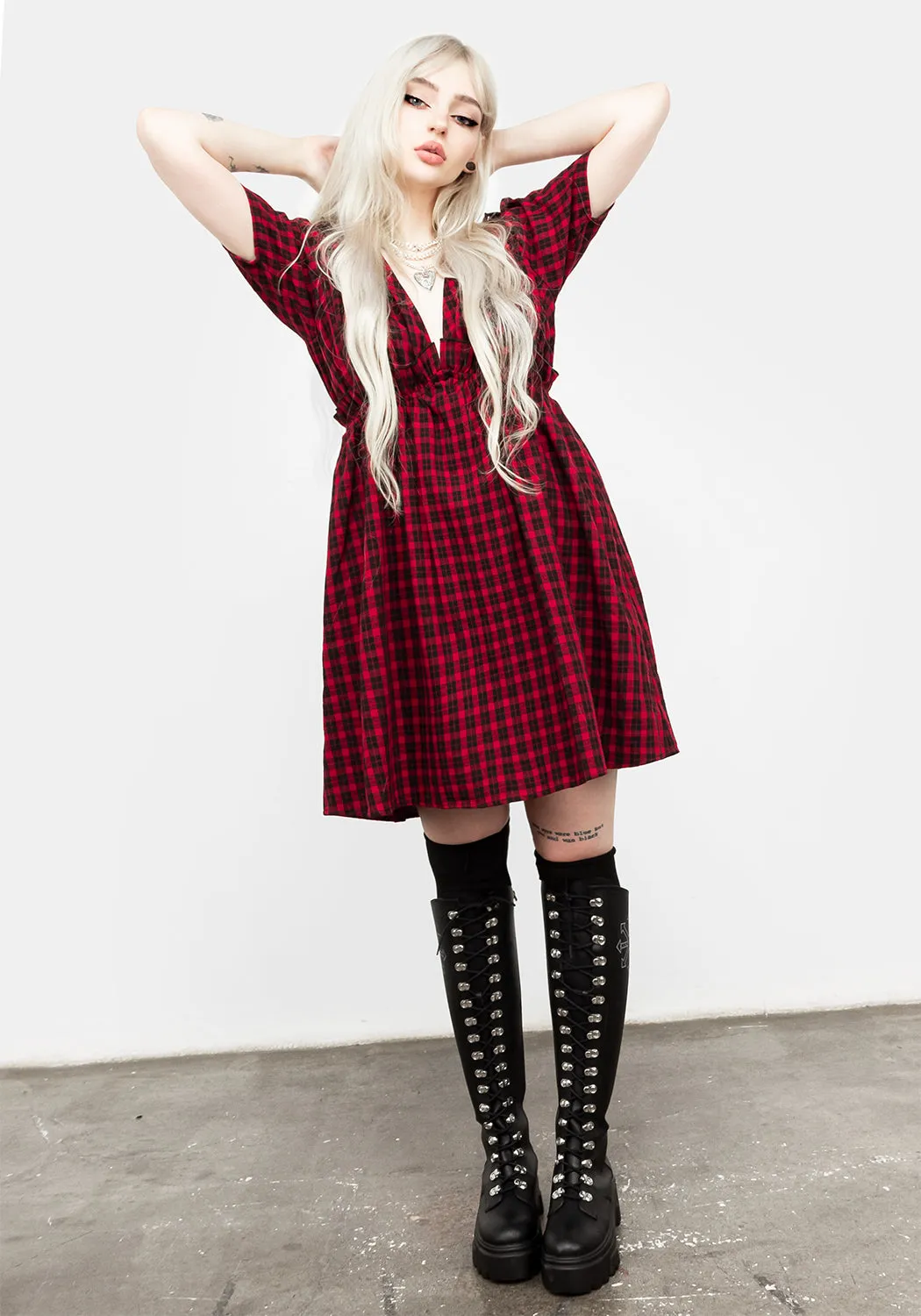 Vibrant Look Easy-to-style mini gown Dreadful Ruffle Smock Dress