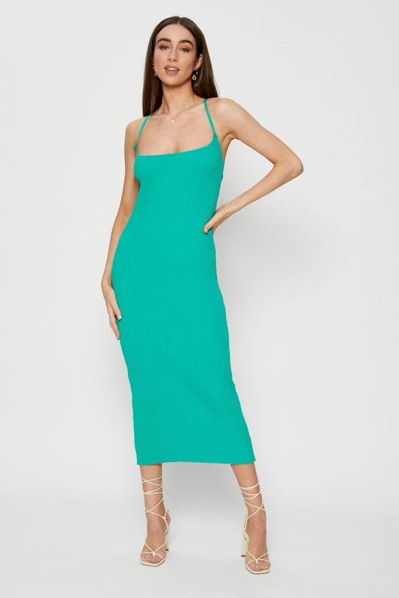 Active Look Hero Tale Green Knit Dress Bodycon