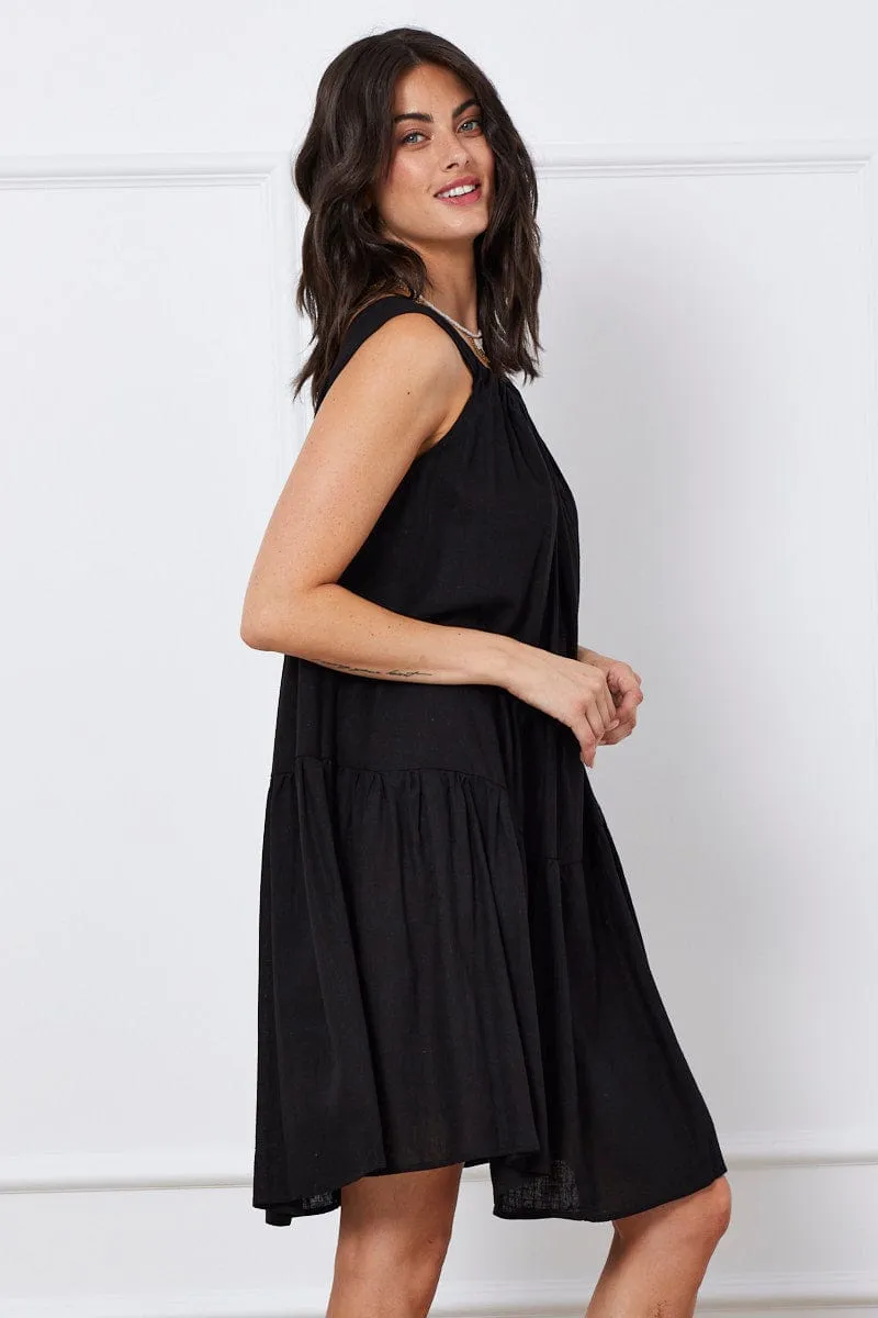 Black Mini Dress Sleeveless Fun Glam