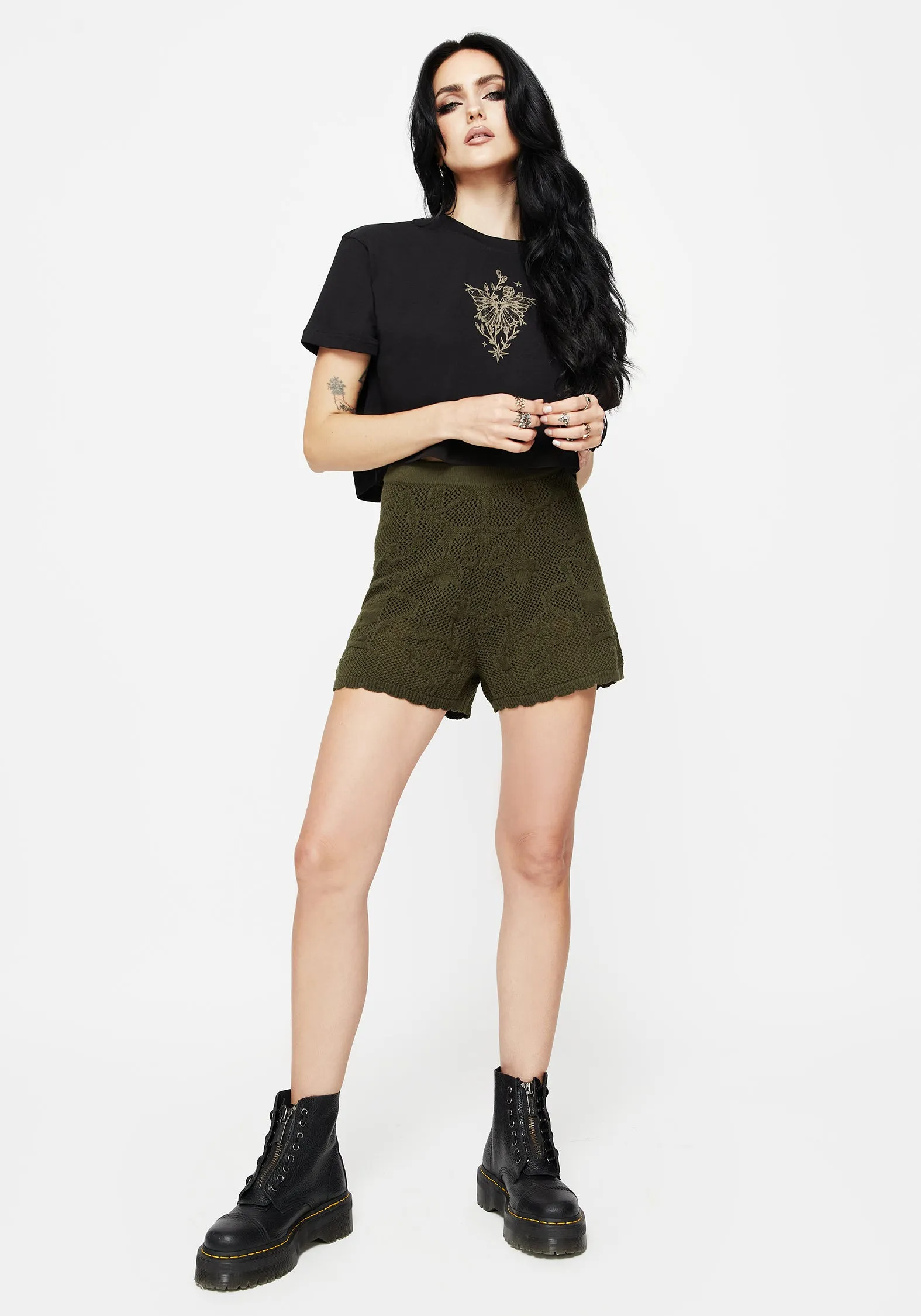 Tulip Jacquard Knit Shorts ski wear Flame Retardant Coating