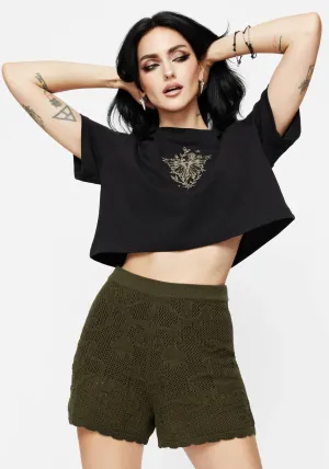 Tulip Jacquard Knit Shorts Odor Resistant Treatment