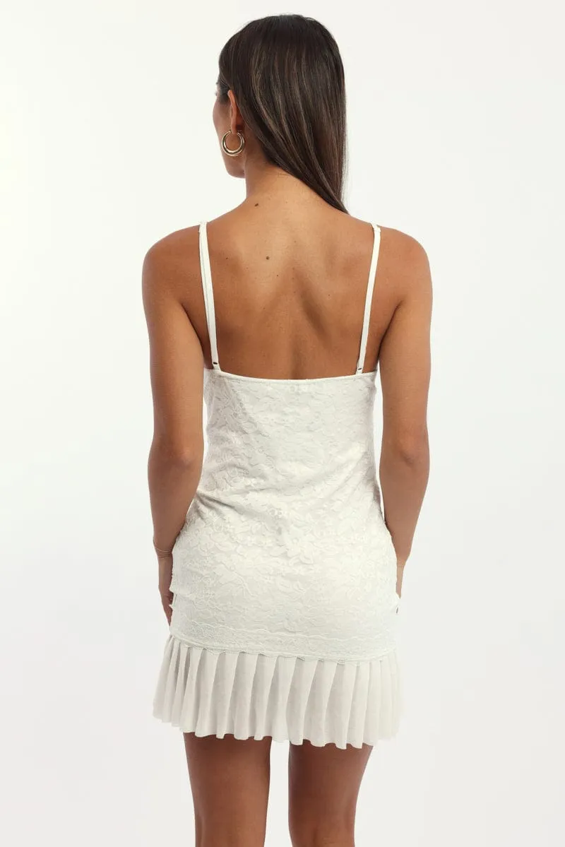 Casual Outfit White Bodycon Dress Lace Mini