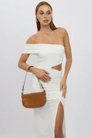 AntiSnagTechnology Stylish Shoes White Bodycon Dress One Shoulder Maxi