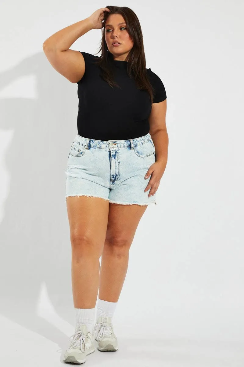 Denim Relaxed Shorts High Rise Virtual Fit
