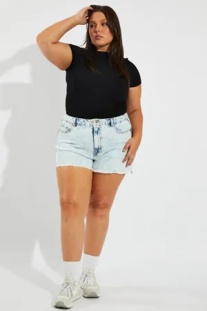 Denim Relaxed Shorts High Rise Virtual Fit