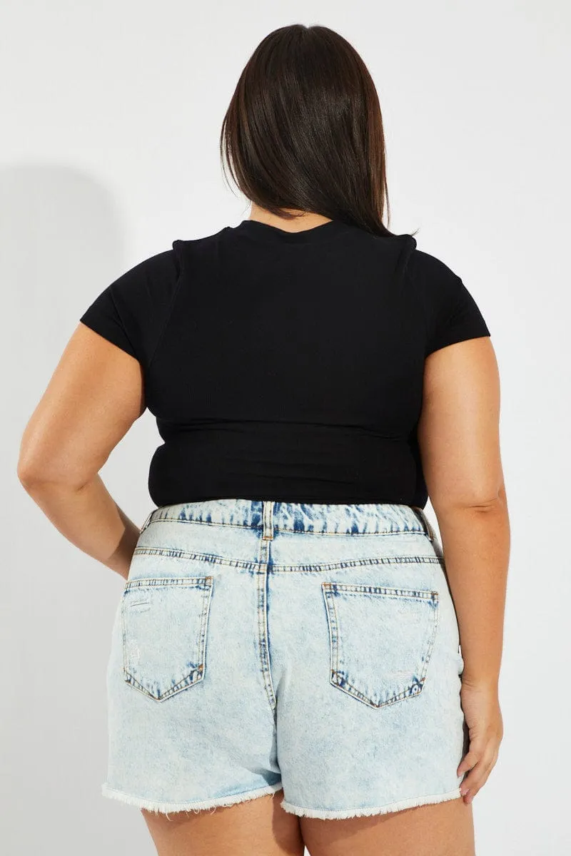 Denim Relaxed Shorts High Rise EcoFriendlyMaterial Lightweight Feel
