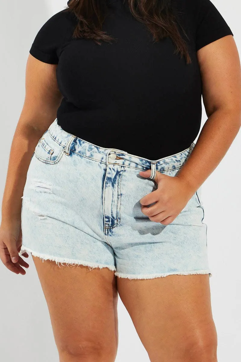 OdorResistant Material Lounge Gear Denim Relaxed Shorts High Rise