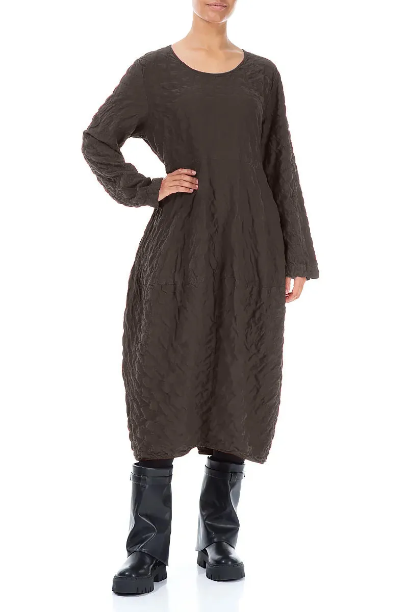 Balloon Forest Brown Pleated Silk Bamboo Dress Self Love HypoallergenicFabric