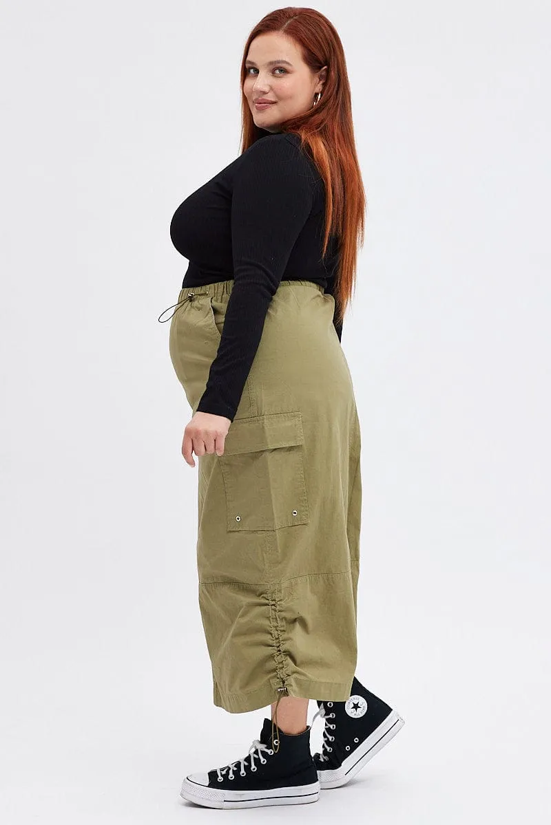 Outfit Combo Laidback Feel Green Maxi Skirt Parachute