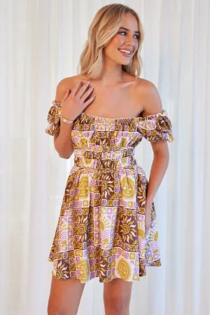 Star Look Charming Fashion Multi Abstract Fit And Flare Dress Mini