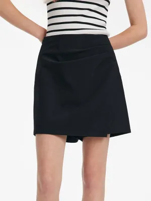 Bold Statement Durable Weave Asymmetric Ruched A-Line Skort