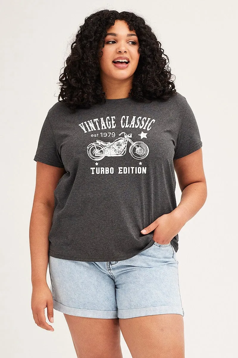 Yoga flexibility UV protected Grey Short Sleeve Regular Vintage Classic T-shirt