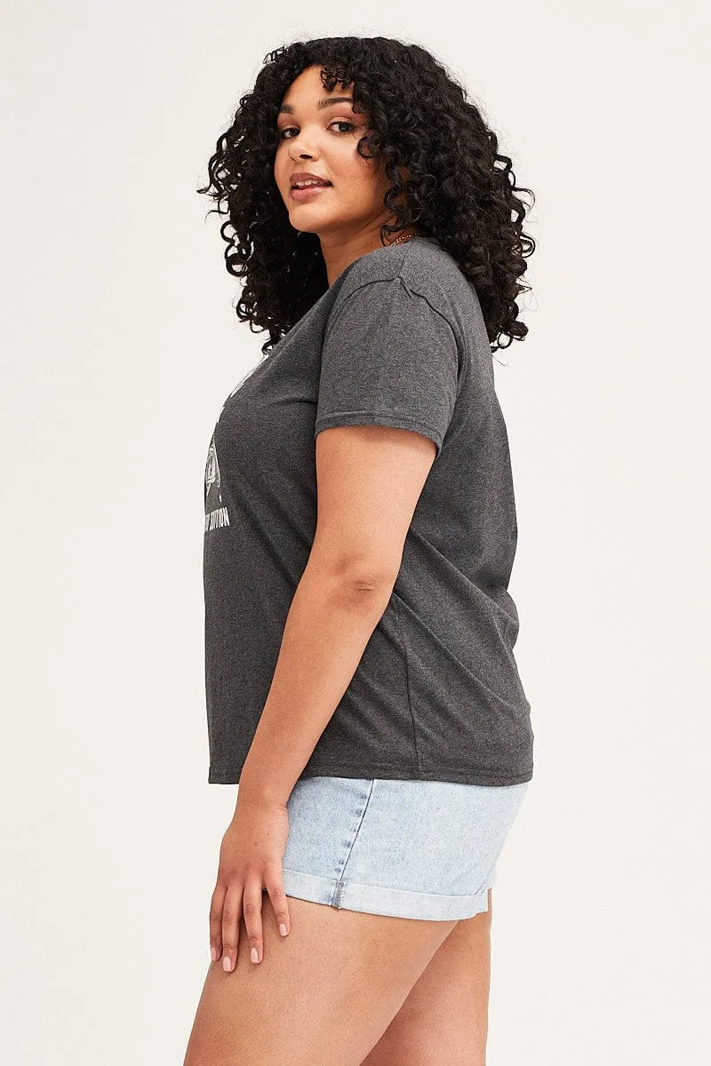 Grey Short Sleeve Regular Vintage Classic T-shirt Outdoor Gear Bohemian