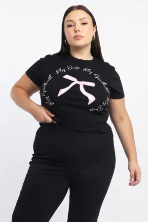 loose but not baggy Wrinkle Resistant Material Black Graphic T Shirt Short Sleeve Crew Neck