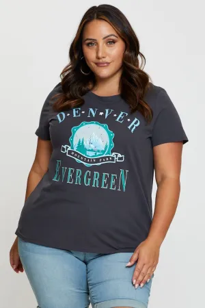 Cozy Vibe Cozy And Warm Grey Graphic T-shirt Denver Short Sleeve Cotton