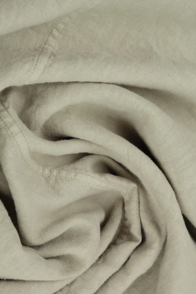 Drape Laurel Green Linen Dress Noble Core