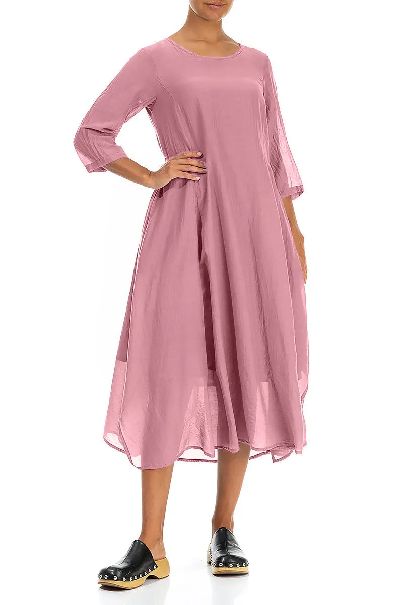 Half Sleeves Floaty Mauve Taupe Silk Cotton Dress Stage Soul