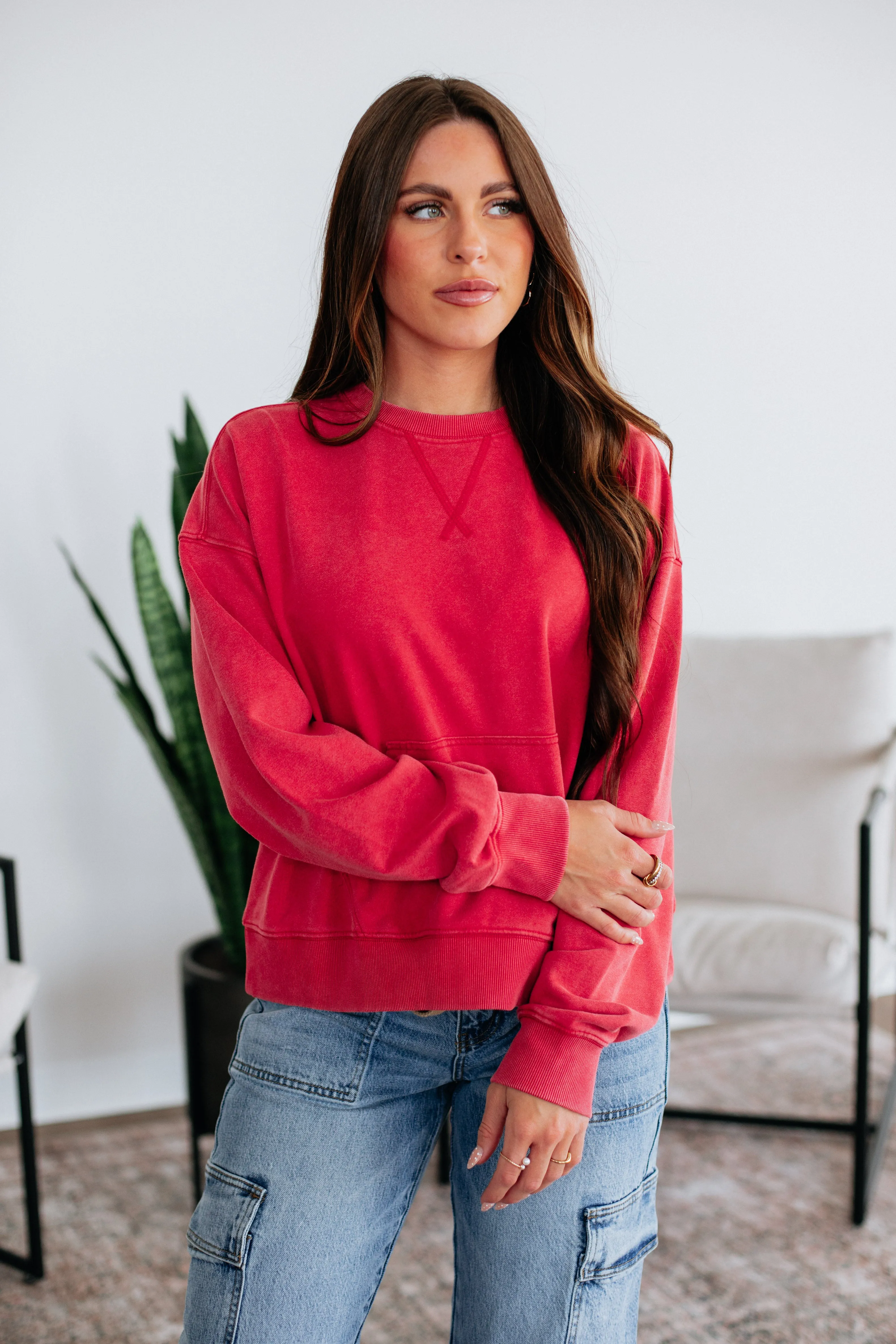 Modern Look WrinkleFreeFabric Bayleigh Washed Crewneck
