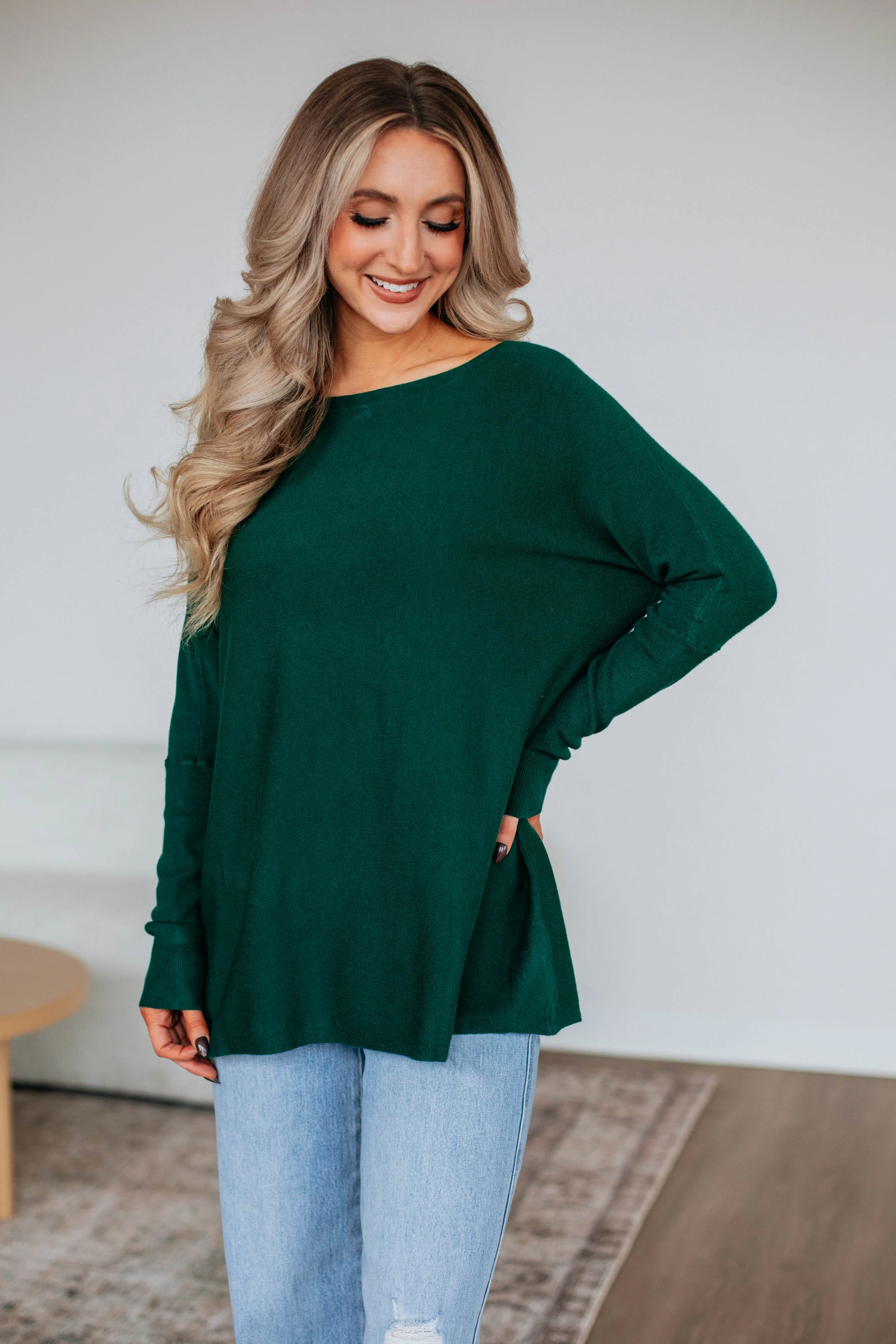 Winter Layer Edella Sweater - Hunter Green