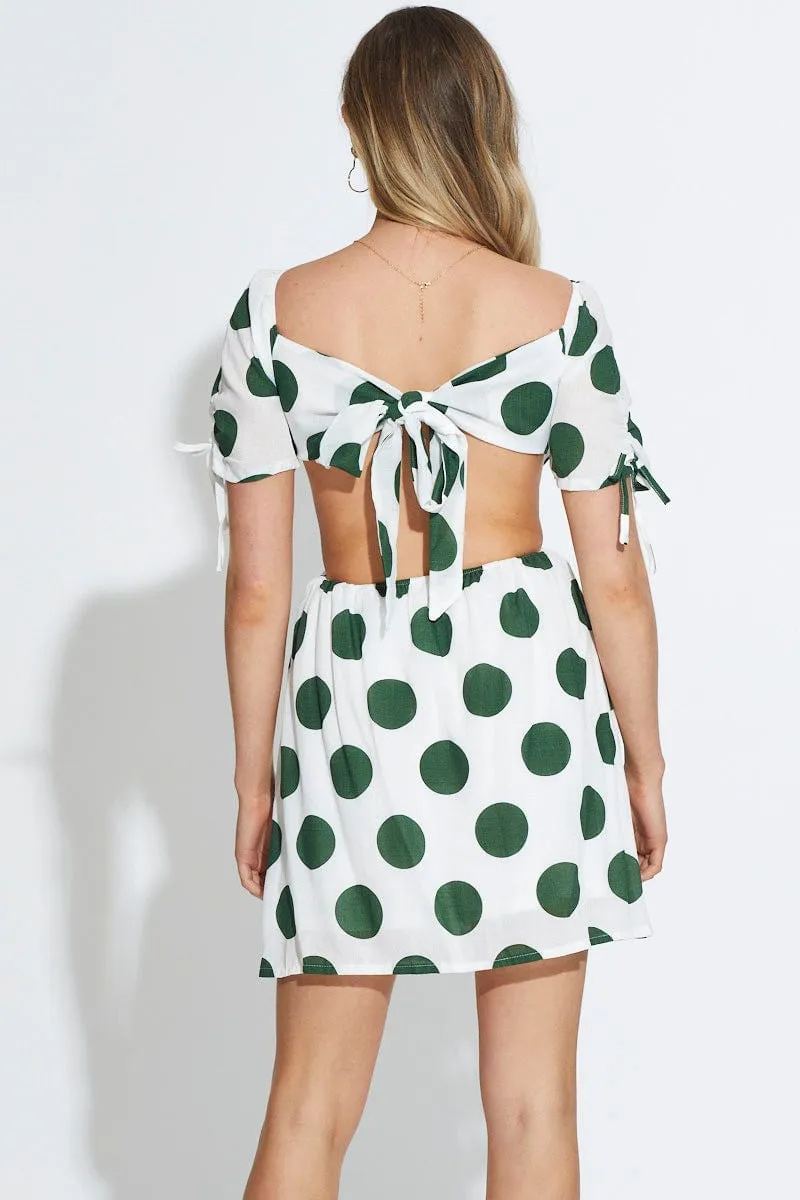 Comfort Look Polka Dot Mini Dress Short Sleeve