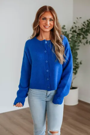 Kassi Cardigan - Royal Blue Warm Essentials Loopback Fabric