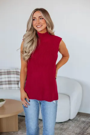 Sophia Sweater Top - Cranberry Flexible Drop Shoulder