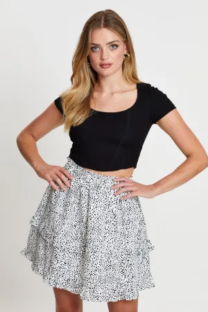 Geo Print Flare Skirt Mini High Rise Classic Appeal