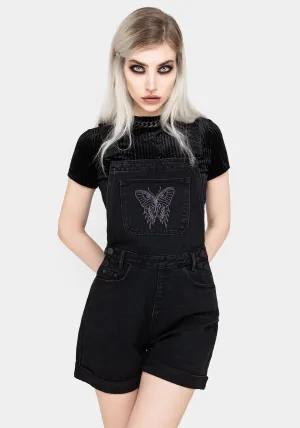 Papillion Embroidered Denim Dungaree Shorts dance clothing