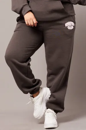 Soft Feel Active Layer Grey Track Pants High Rise
