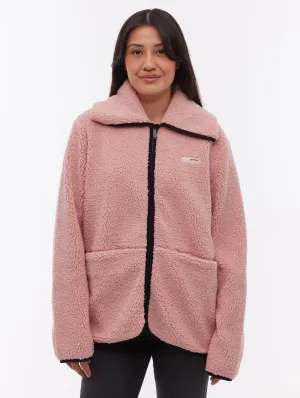 Riah Funnel-Neck Zip-Up - Pink AntiStatic Material