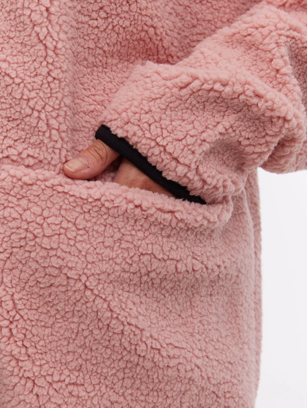 Pure Linen Blend Club Mode Riah Funnel-Neck Zip-Up - Pink