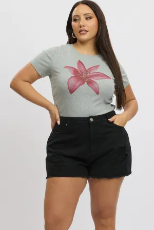 Light Pants Commute Ease Black Relaxed Shorts High Rise
