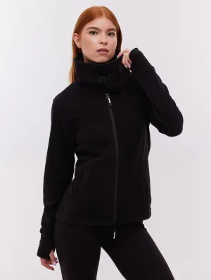 Casual dress Heska Wrap-Neck Zip-Up - Black