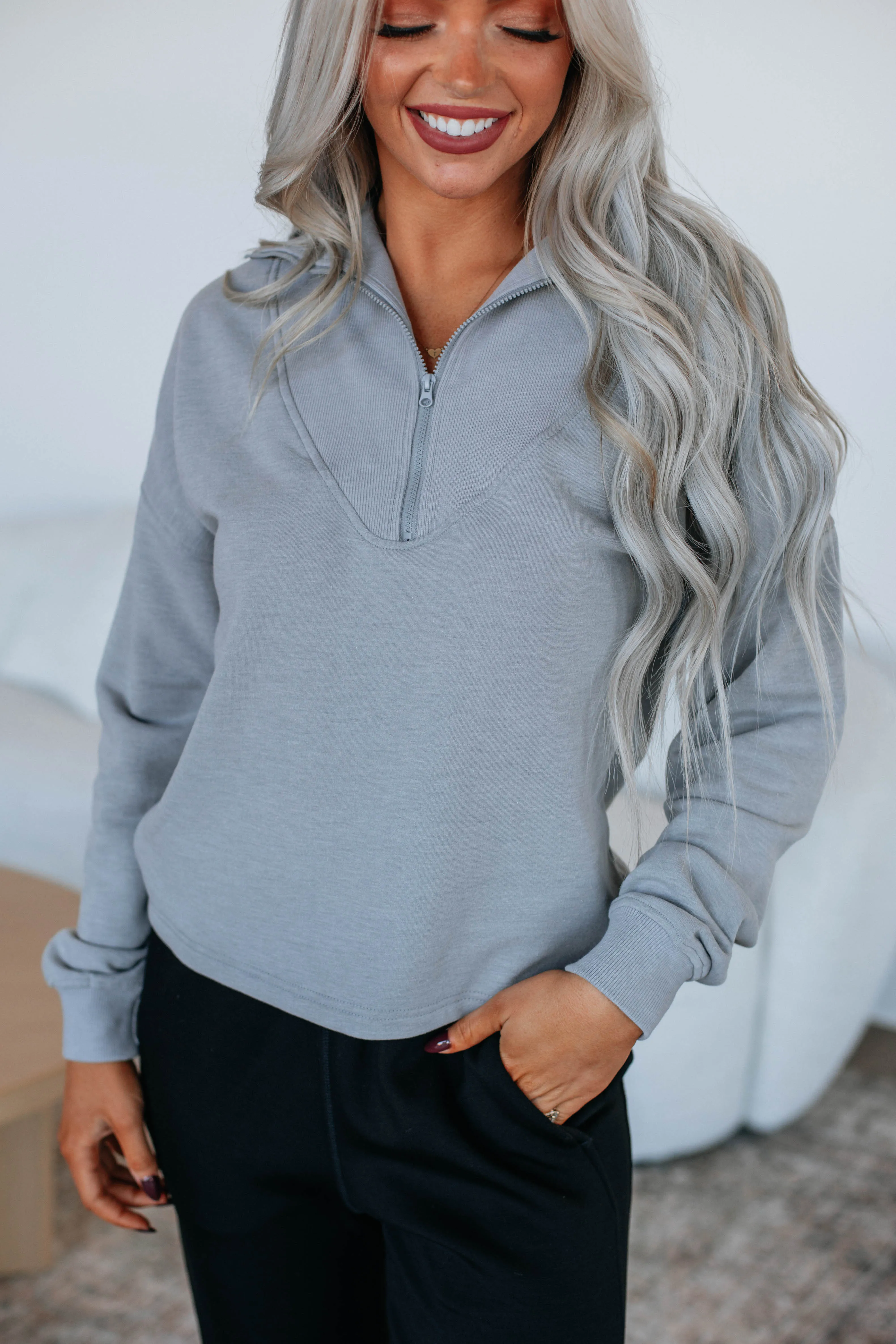 Tova Half-Zip Pullover - Heather Grey HypoallergenicFabric Fashionable Vest