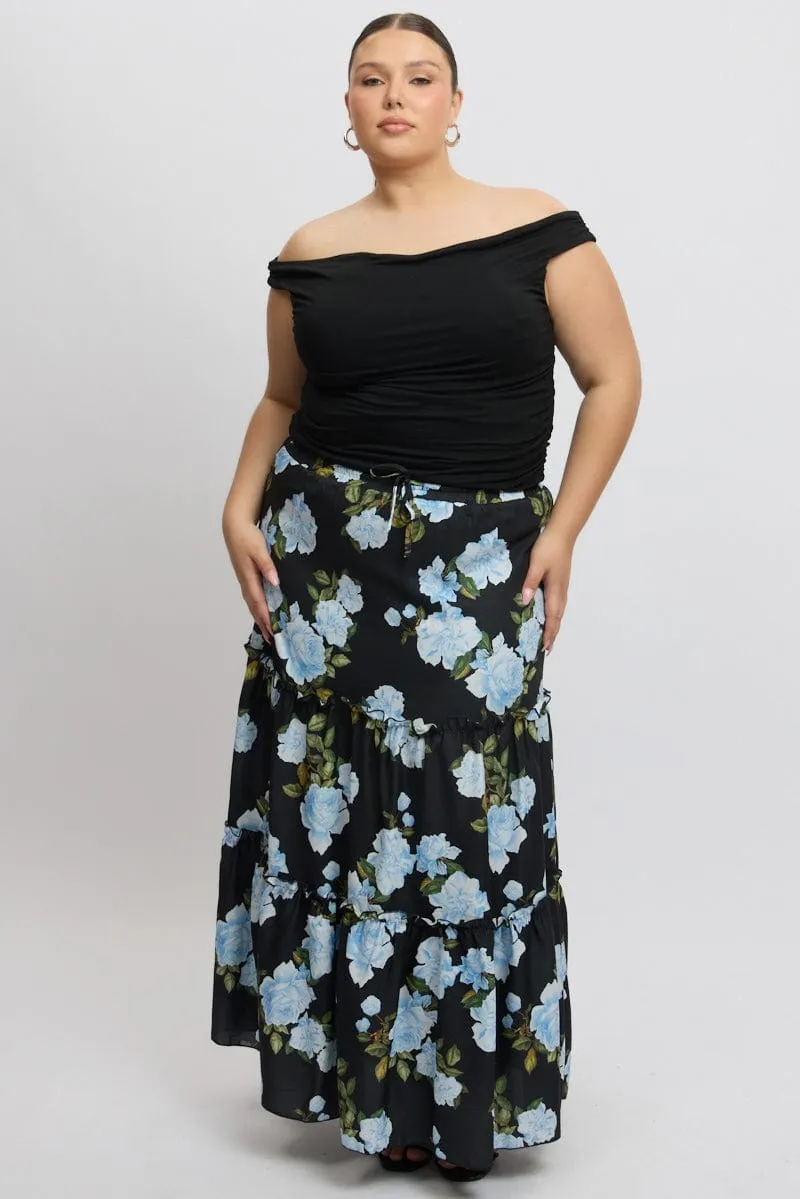 Black Tank Top Cowl Neck Side Ruched StretchPaneling Elegant Tunic