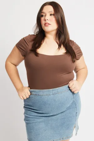 Energy Mood Brown Bodysuit Short Sleeve Supersoft