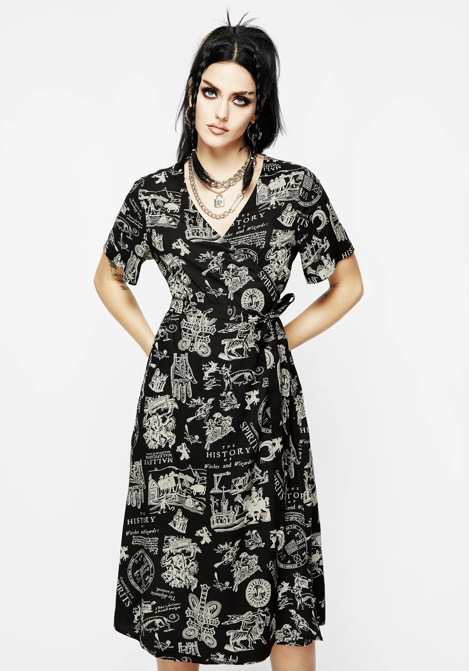Heresy Wrap Midi Dress Shadow Play