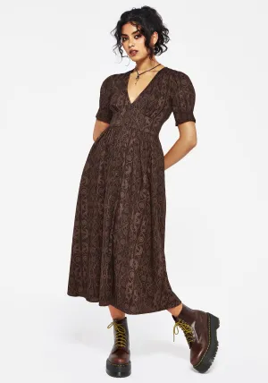 Sophisticated Look Fianna Midi Dress - Brown