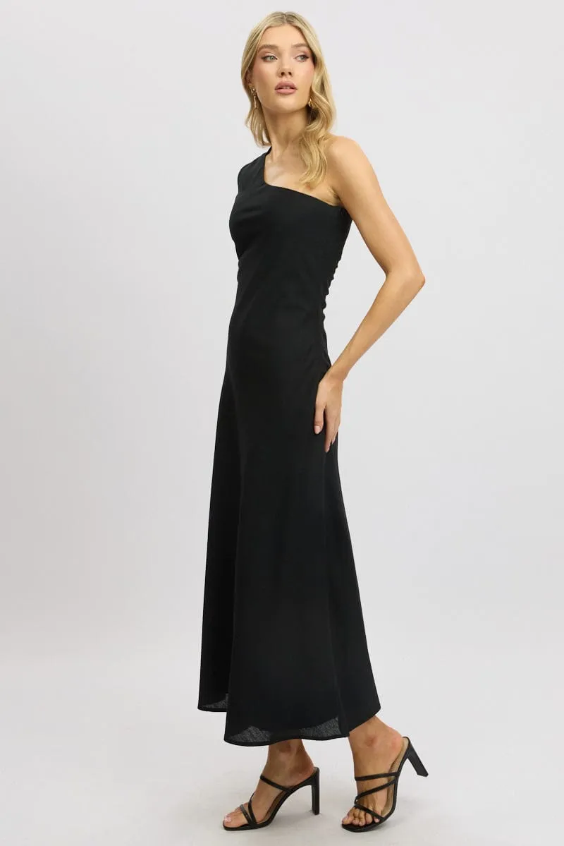 Black One Shoulder Maxi Dress Sunshine Hour