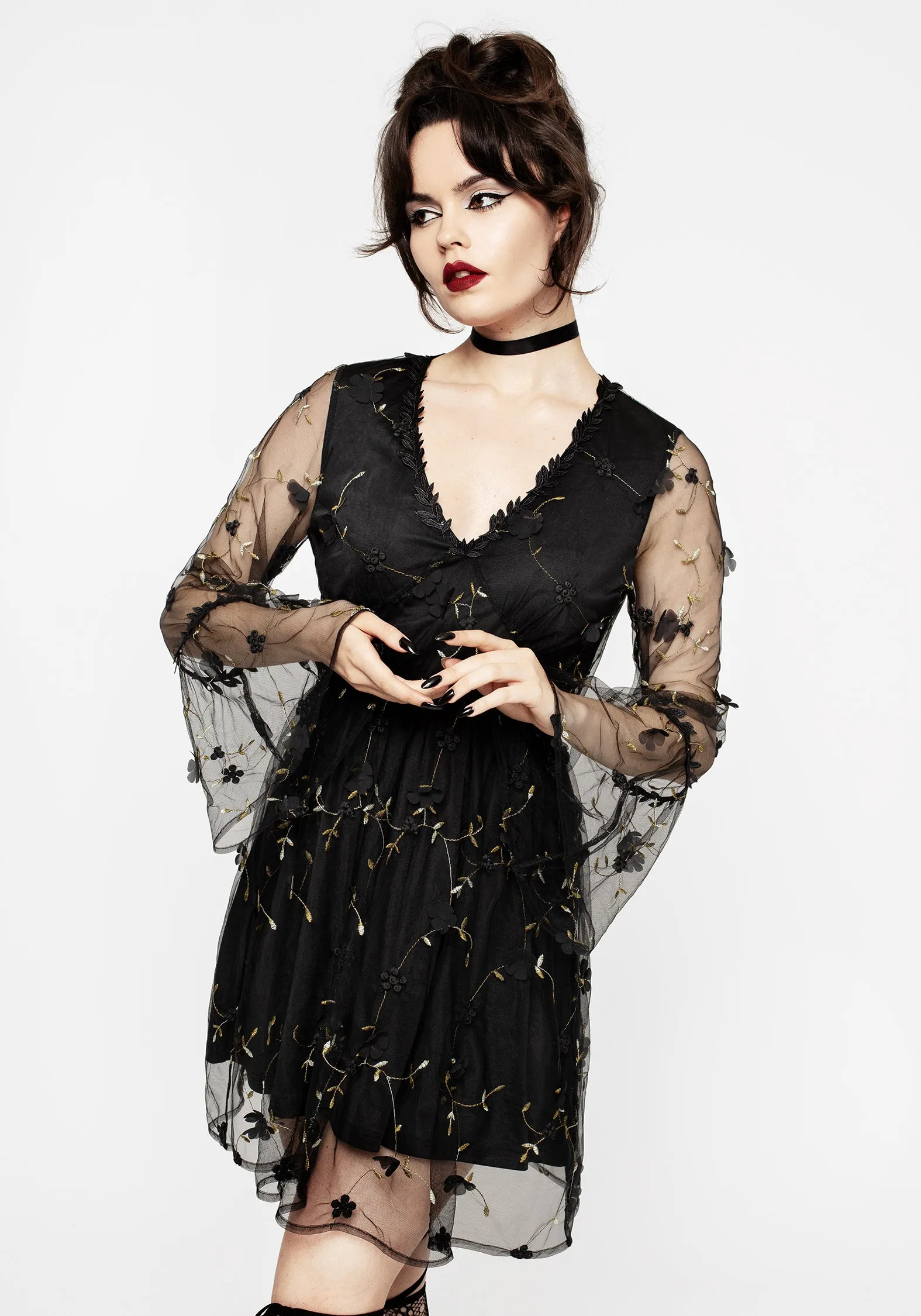 Chrysanthi Applique Mini Dress Fashionable date night outfit