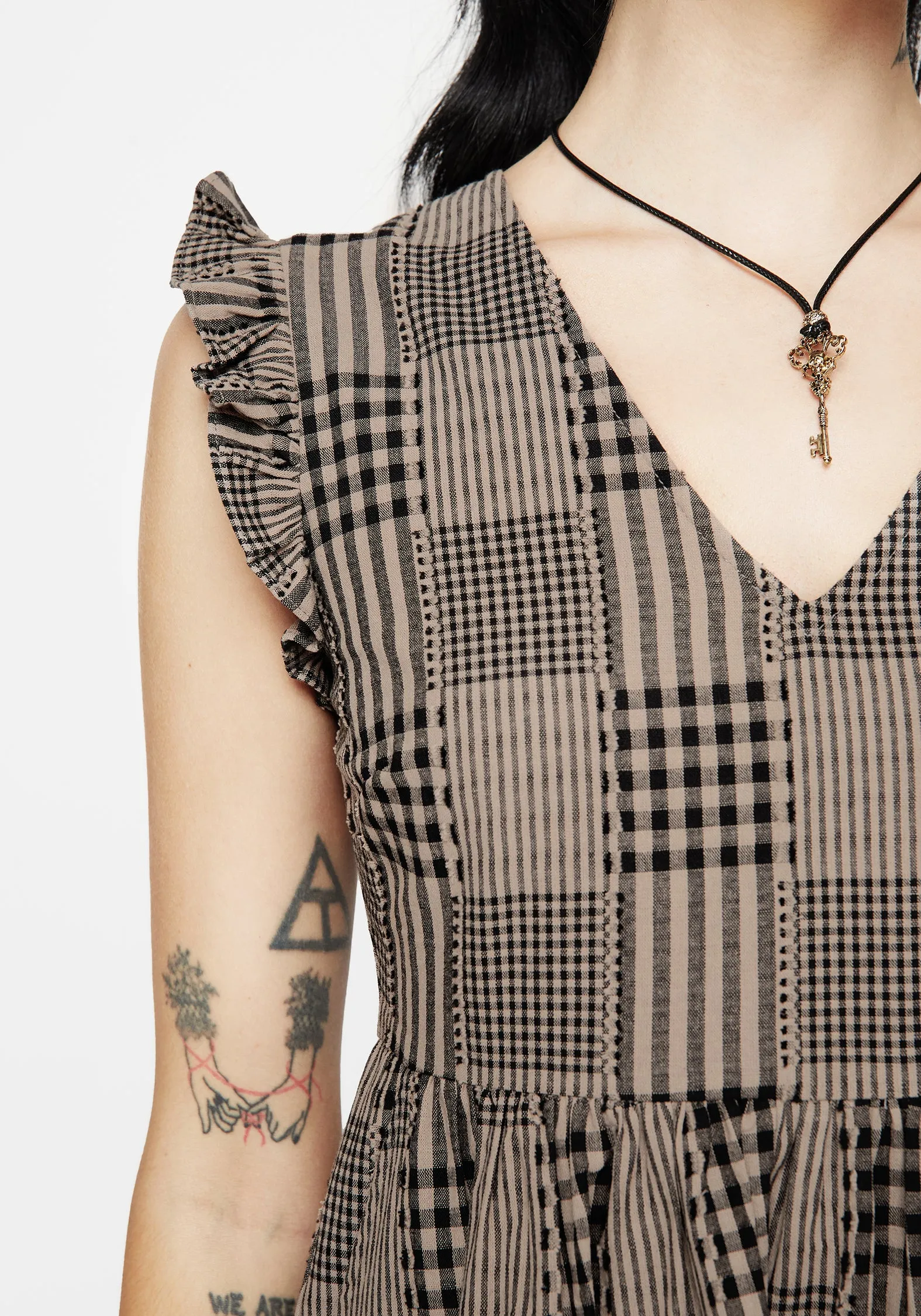 Timeless playful piece Mabel Check Mini Skater Dress