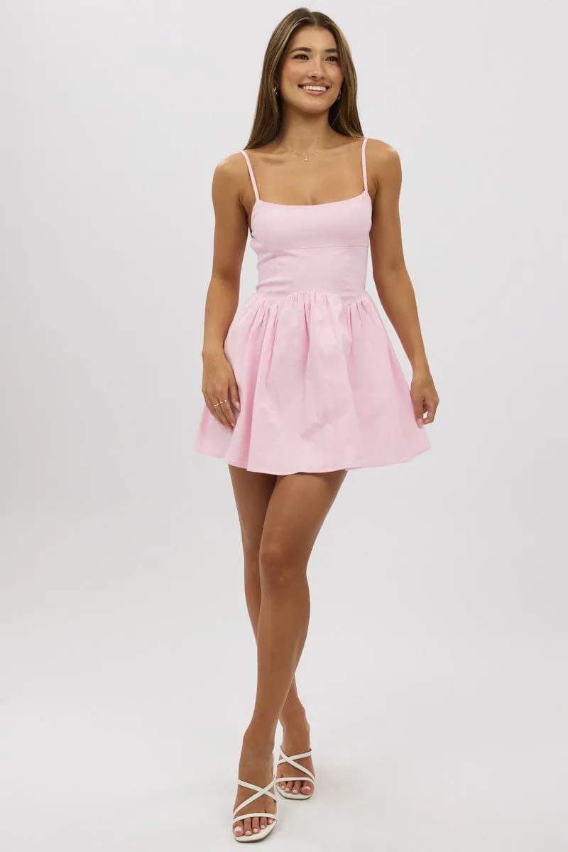 Trendy Wearable Pink Fit And Flare Dress Mini