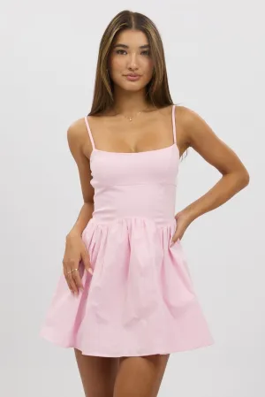 Trendy Charm Show Skin Pink Fit And Flare Dress Mini